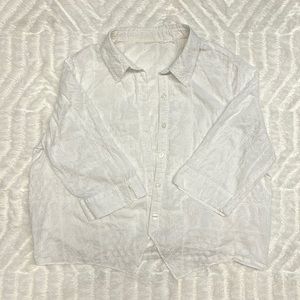 White Stitch-work Button Down / Cardigan